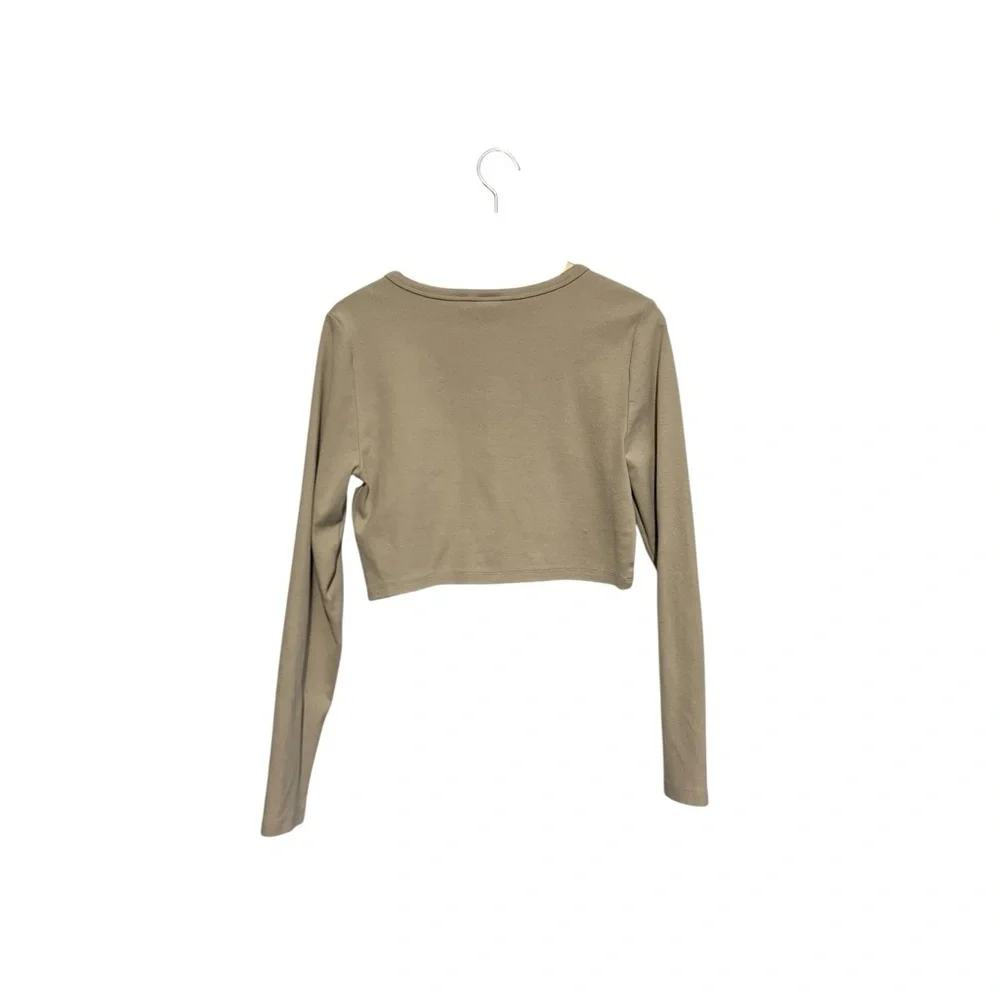 Aritzia Sunday Best BestHug™ Apple Long Sleeve Cardigan Large Cropped Cotton